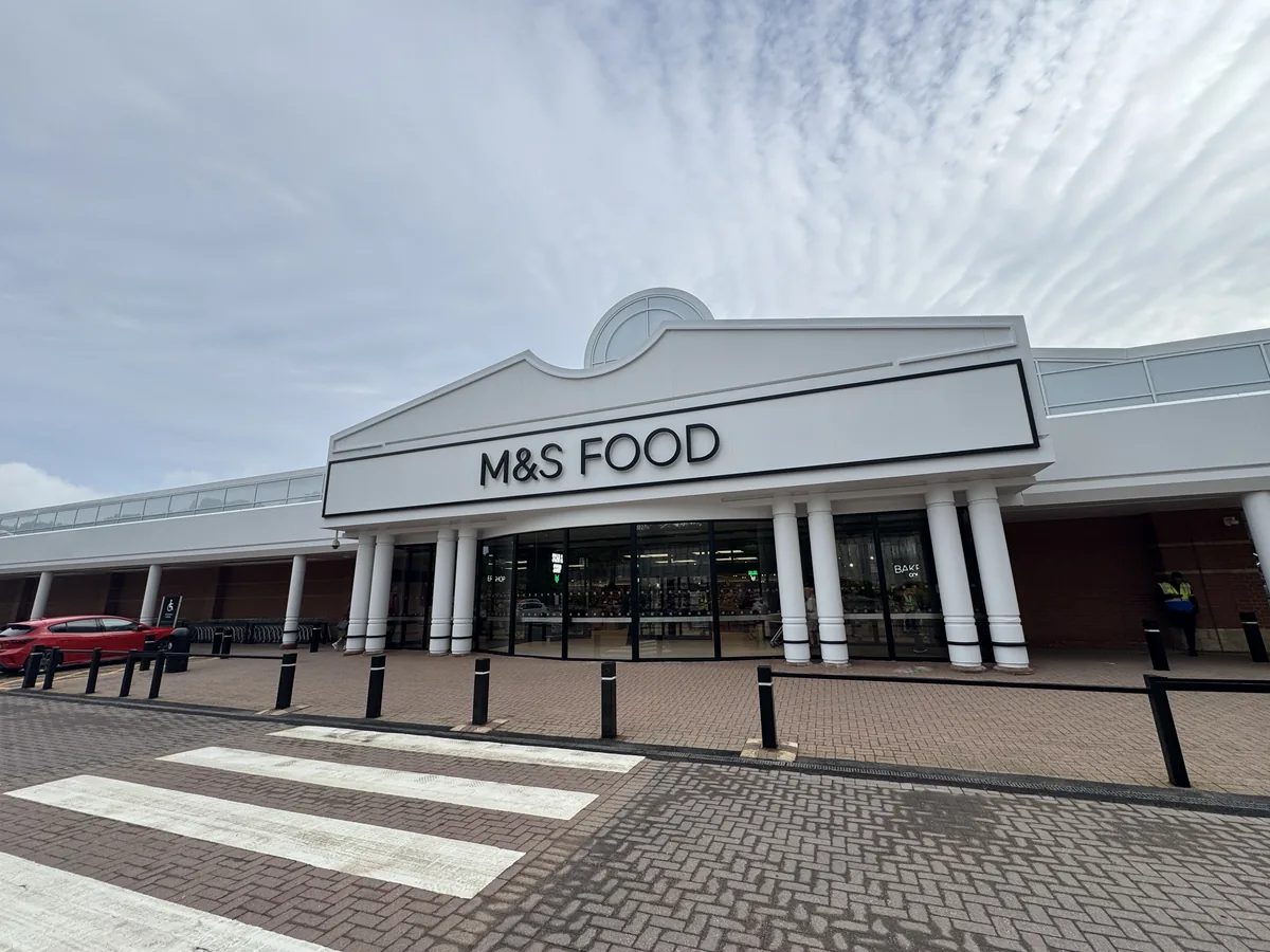 Inside the M&S Food store in Pudsey during the Standeven Flooring installation, filmed by Halizona